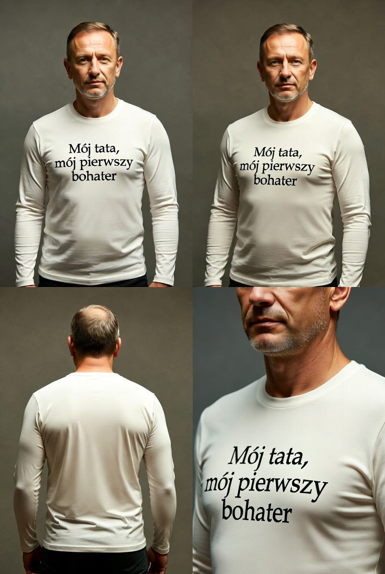 Longsleeve Moj Tata Moj Pierwszy Bohater Prezent na Dzien Ojca