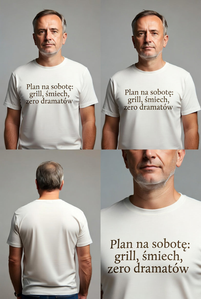 Koszulka Plan na Sobote Grill Smiech Zero Dramatow