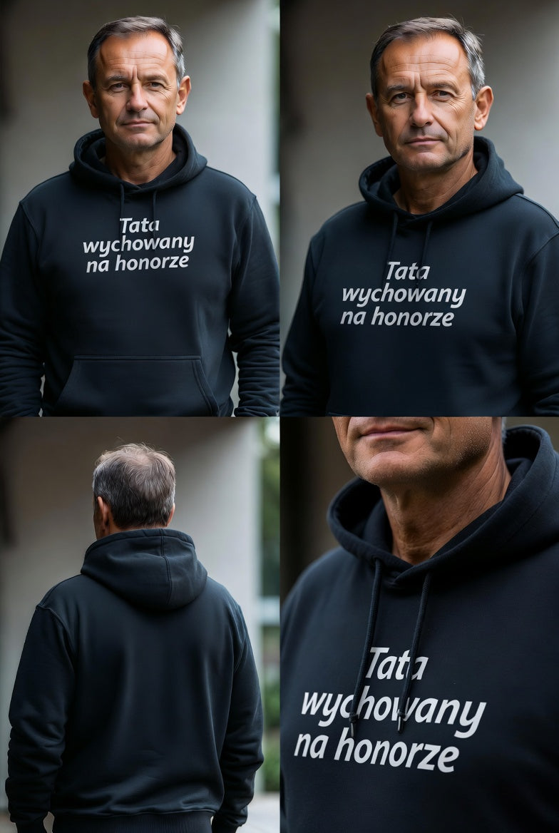 Bluza Hoodie Tata Wychowany na Honorze Patriotyczny Prezent